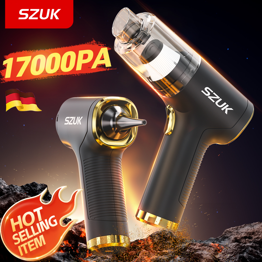SZUK 17000PA 車用掃除機強力なワイヤレスハンドヘルド洗浄機強力な吸引ポータブルミニ掃除機車用