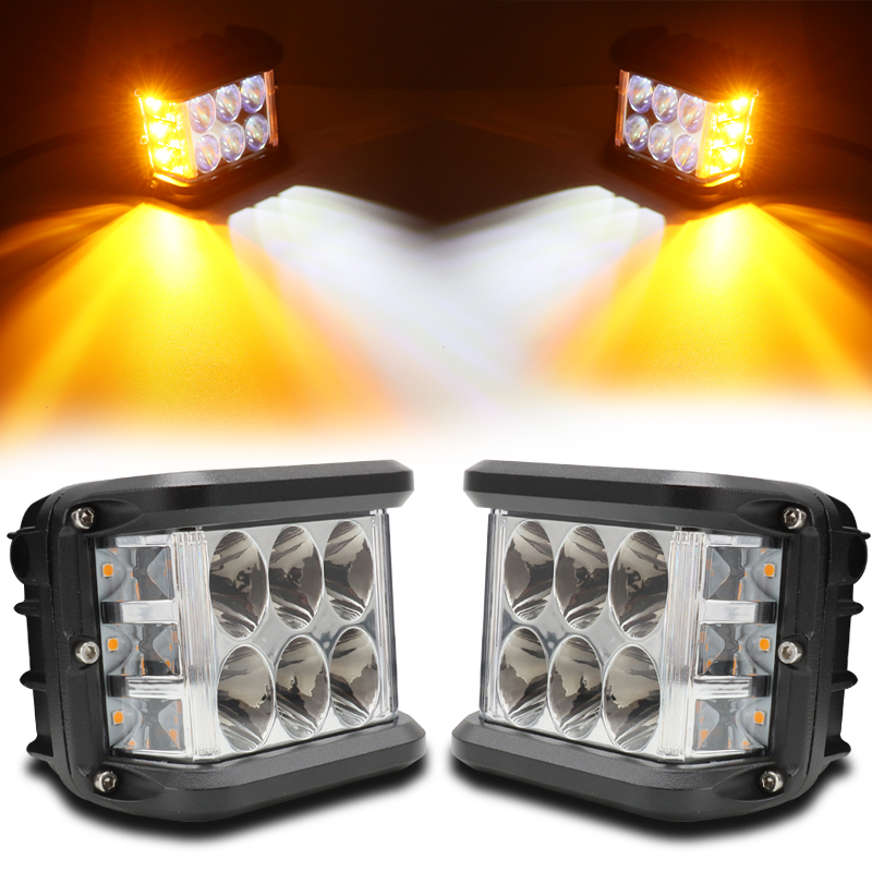 4インチLEDワークライト60Wサイドシューターポッドコンボオフロードストロボライト6モードメモリ機能付き車4x4トラックATVボート用
