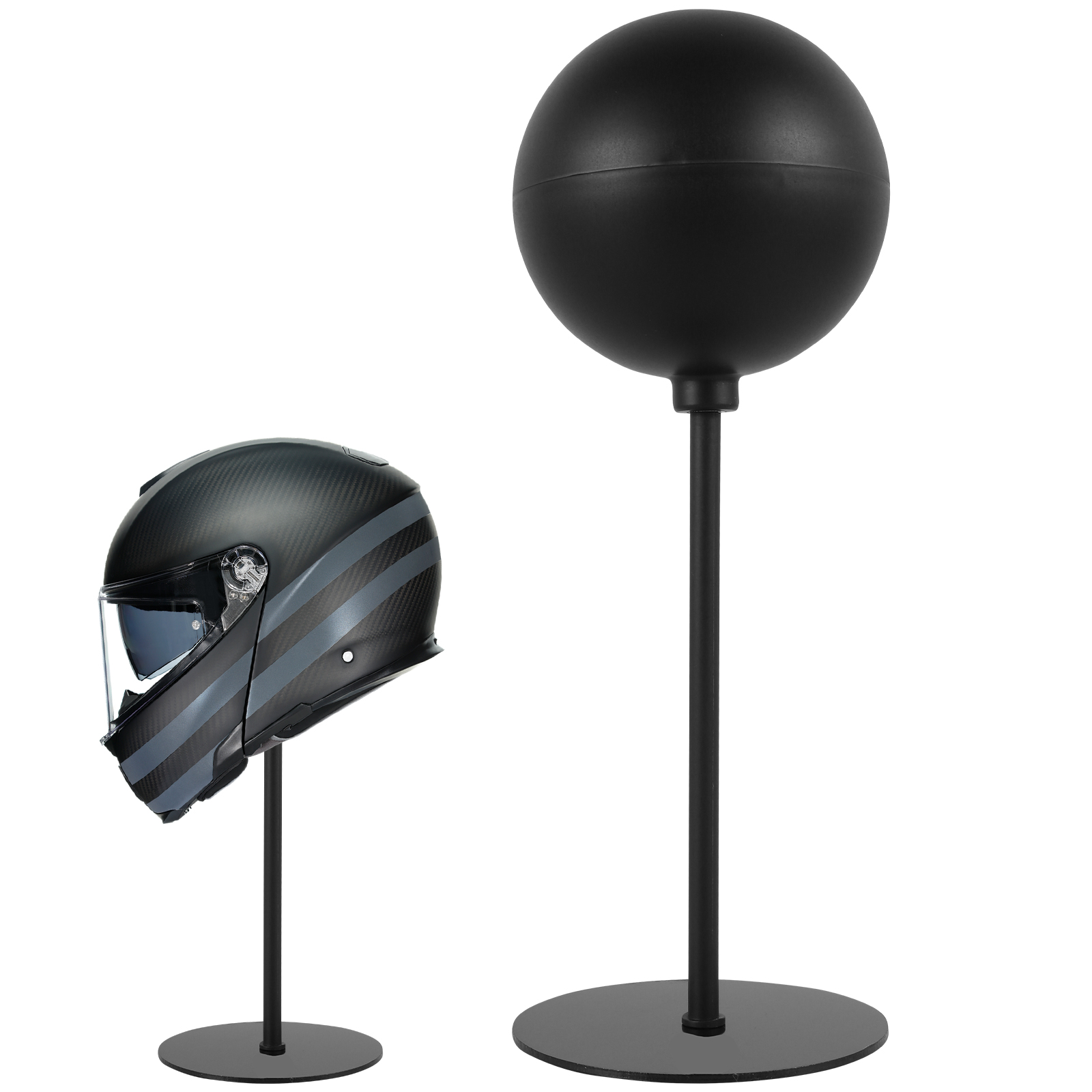 ヘルメットスタンド デスクトップヘルメットディスプレイホルダー 安定したベースメタル付き オートバイヘルメットディスプレイハンガースタンド 多用途ヘルメットラック