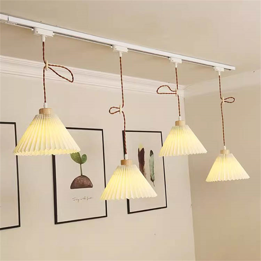 1PC 北欧木製 LED トラックライト PVC 生地トラック LED スポットライトレール照明 Led レールスポットライト衣料品店ショップ装飾