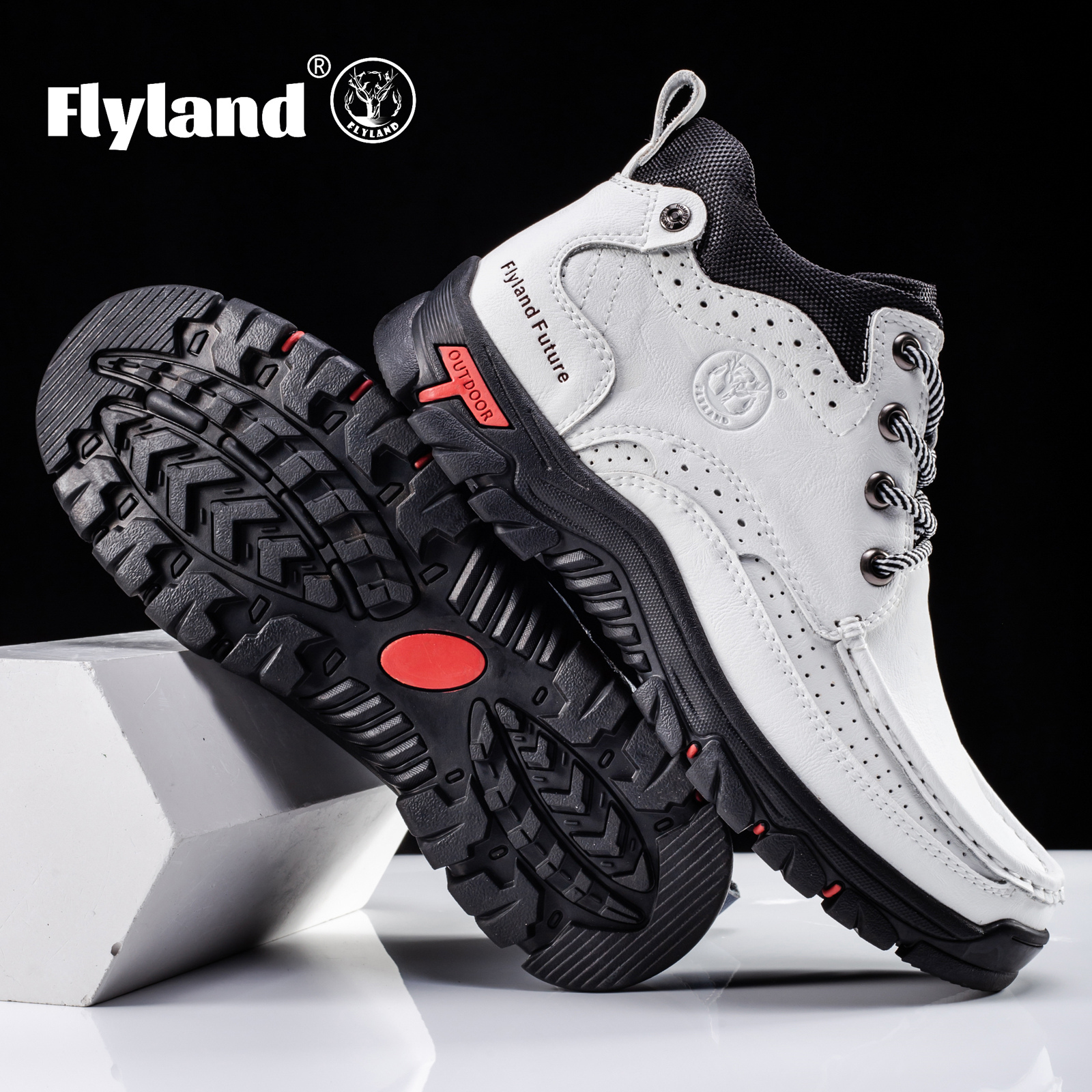 FLYLAND メンズ ファッション ヴィンテージ クラシック 本物のフェイクレザー ハンドメイド チャッカ ブーツ デイリー カジュアル ワーク オフィス シューズ