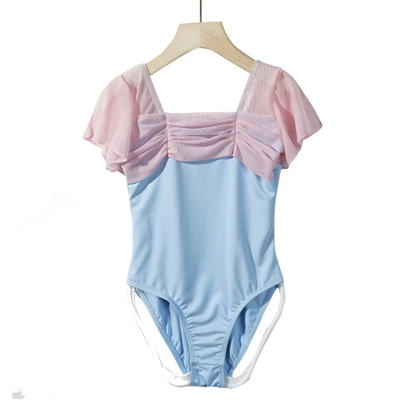 子供バレエダンスウェアバレエパフォーマンス衣装ダンスウェア春/夏女の子半袖練習用レオタードダンス衣装