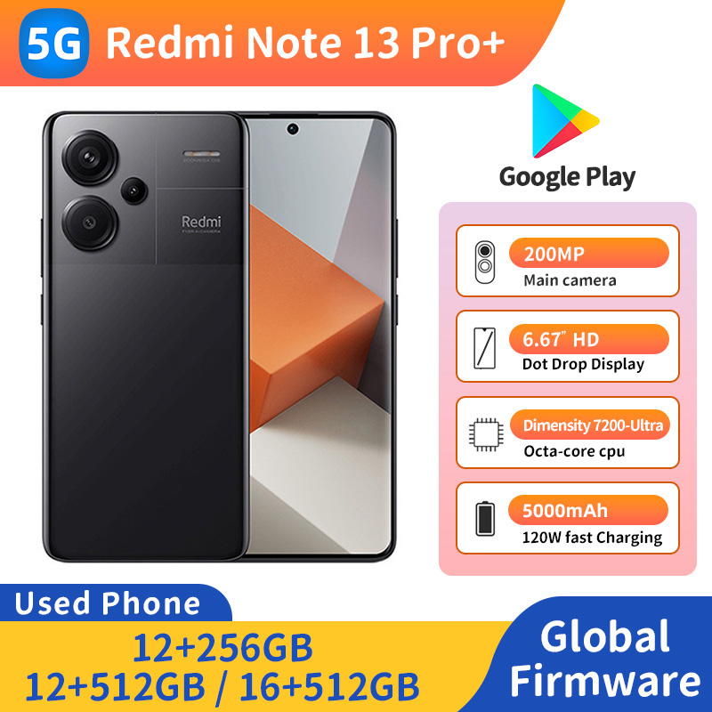 Redmi Note 13 Pro Plus 5G RAM 16GB ROM 512GB 6.67 インチ 2712x1220px 120W 5000mAh 中古電話