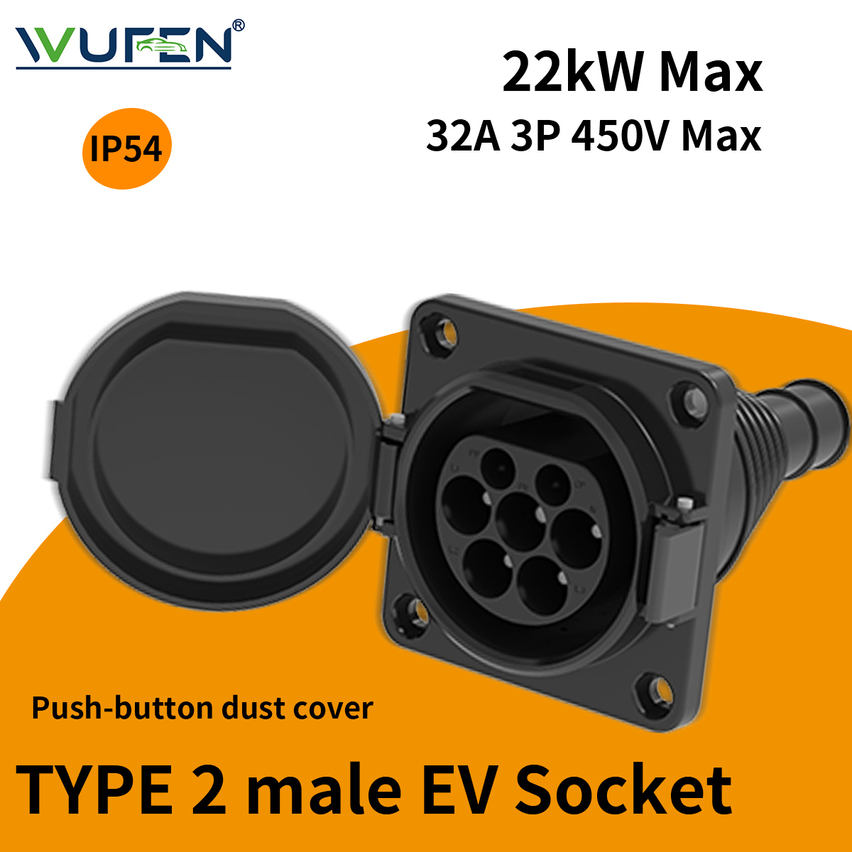 WUFEN EVSE タイプ 2 オス ソケット 16A