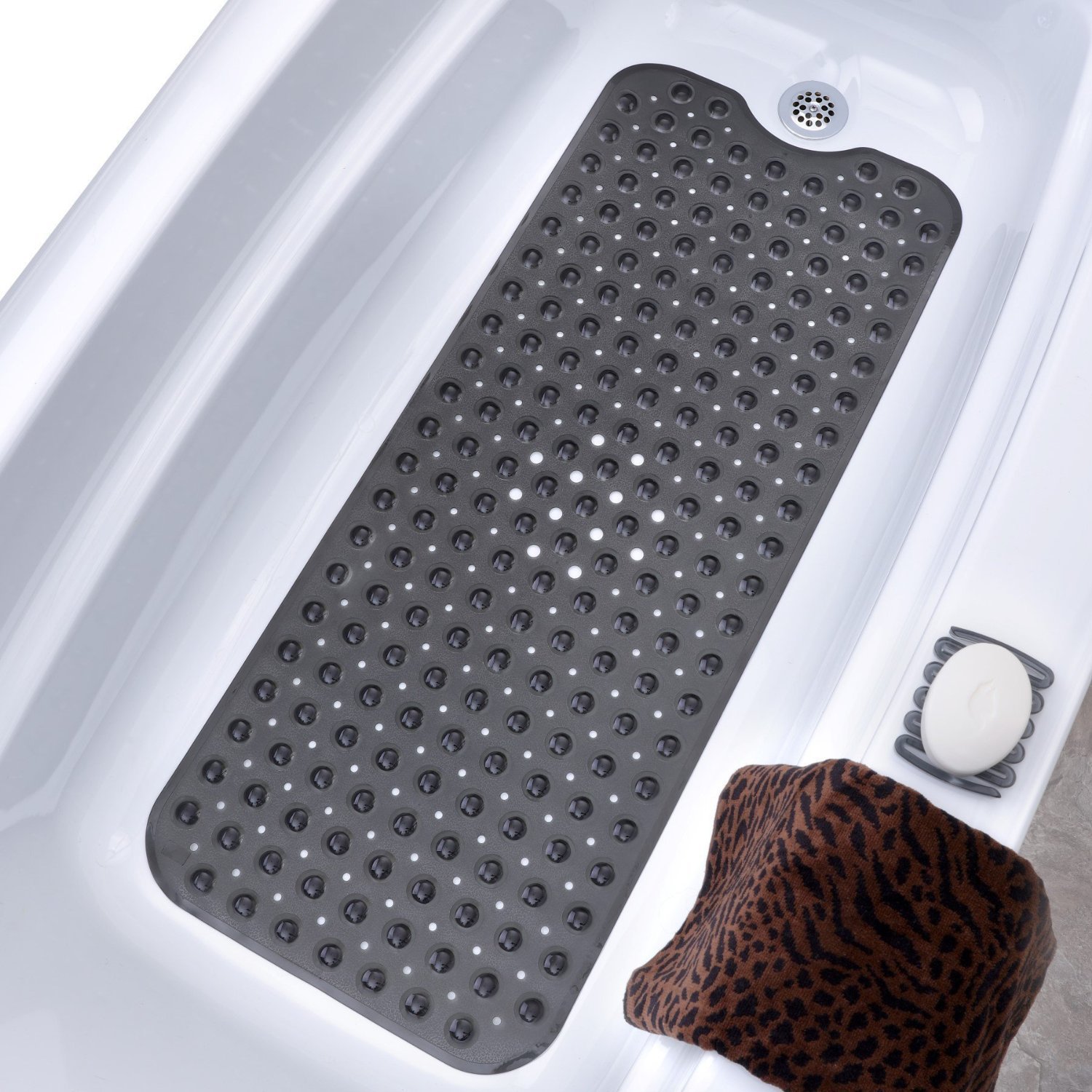 滑り止めバスタブマット 排水穴と吸盤付きシャワーマット 洗濯機で洗えます 家庭用バスルーム シャワーカーペット バスルーム