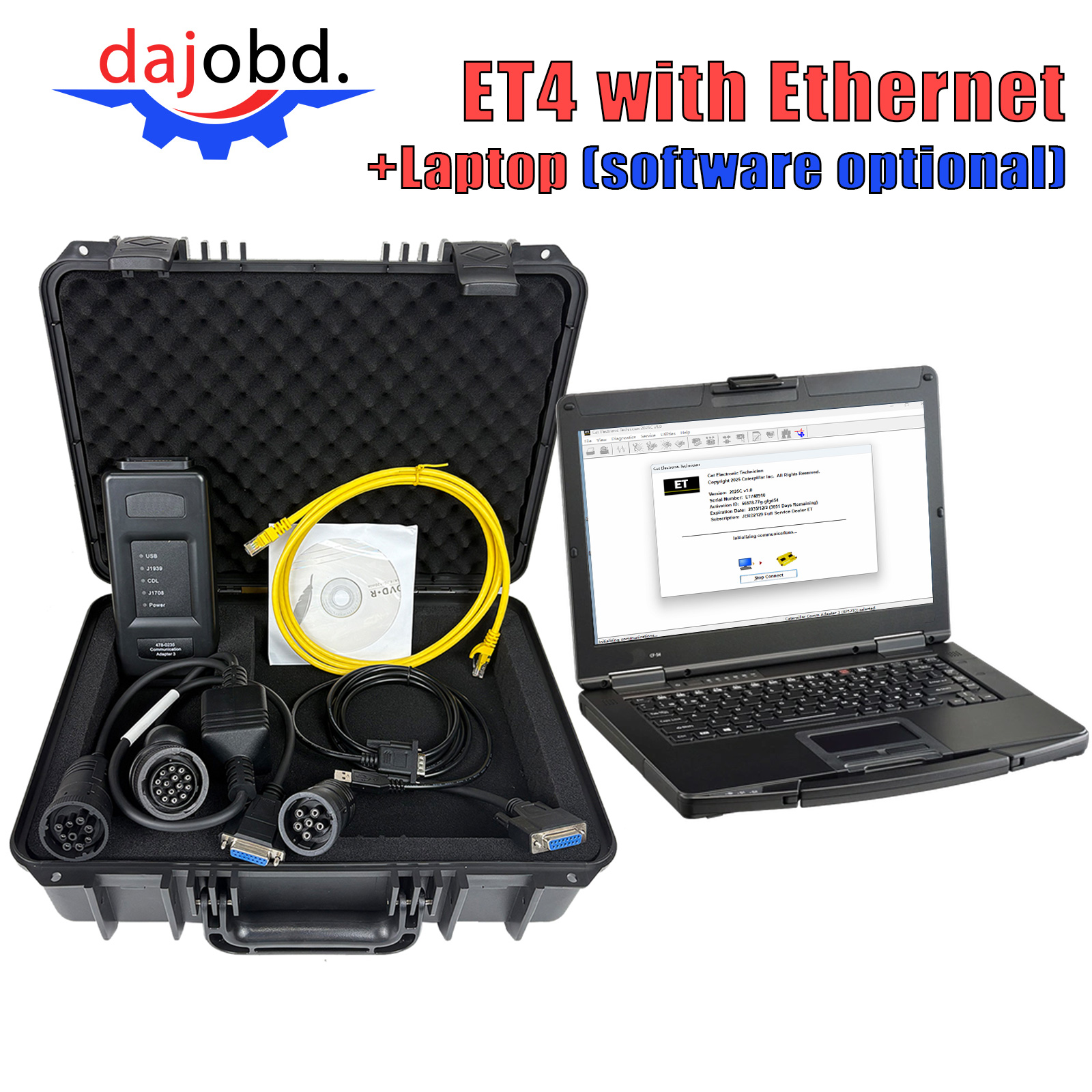 CAT ET4 2019A 用 2025 ソフトウェアを搭載したラップトップ Carter Truck Diagnostics オリジナル ソリューション CAT4 ET4 2025A と互換性あり