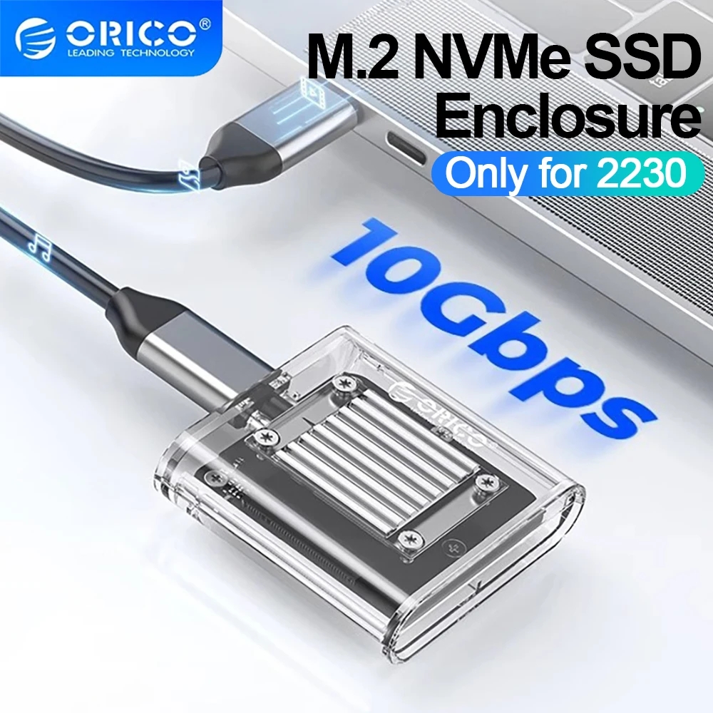 ORICO M.2 2230 NVMe SSD エンクロージャ 10Gbps PCIe SSD 透明外部アダプタ M.2 から USB C ミニ 2230 M.2 SSD nvme ケース