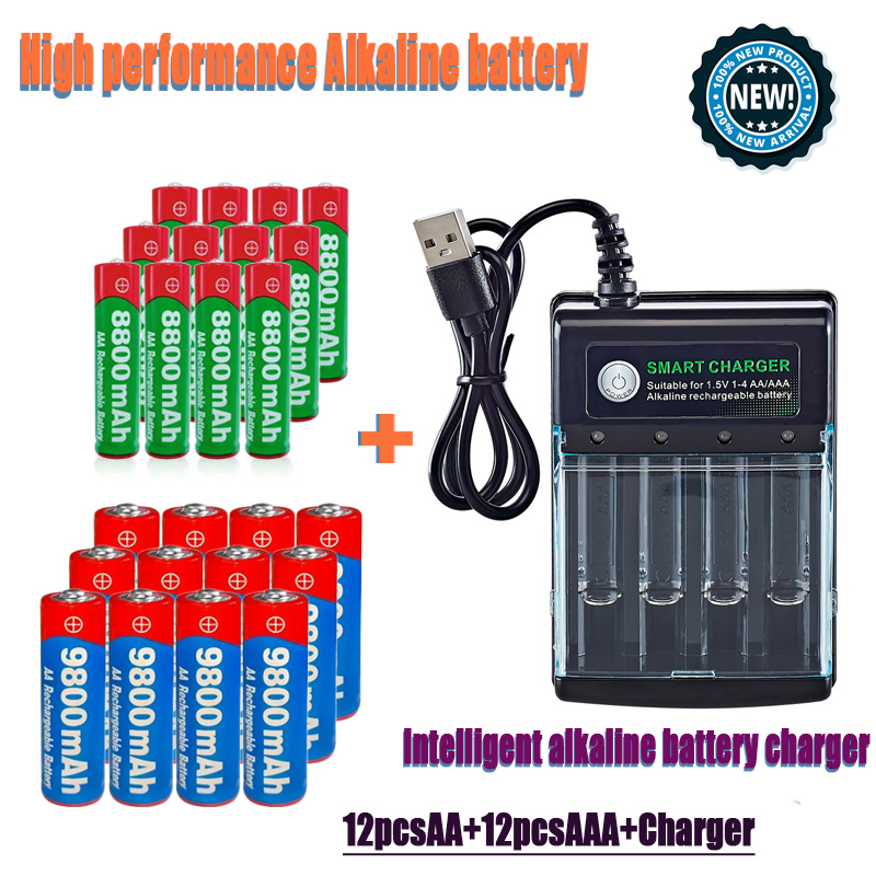 1.5V AA9800Mah AAA 8800Mah スマート充電器高性能充電式バッテリーコンピュータクロックラジオビデオゲーム電子に