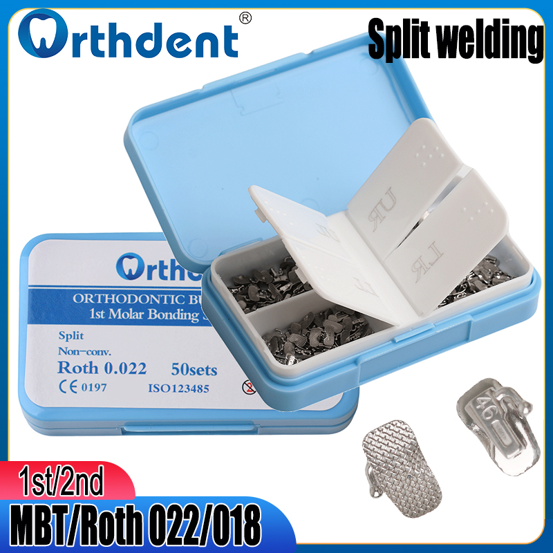 50 セット歯科矯正スプリット溶接頬側チューブ 1st/2nd MBT/Roth シングルボンディング非変換歯科オルソアクセサリー