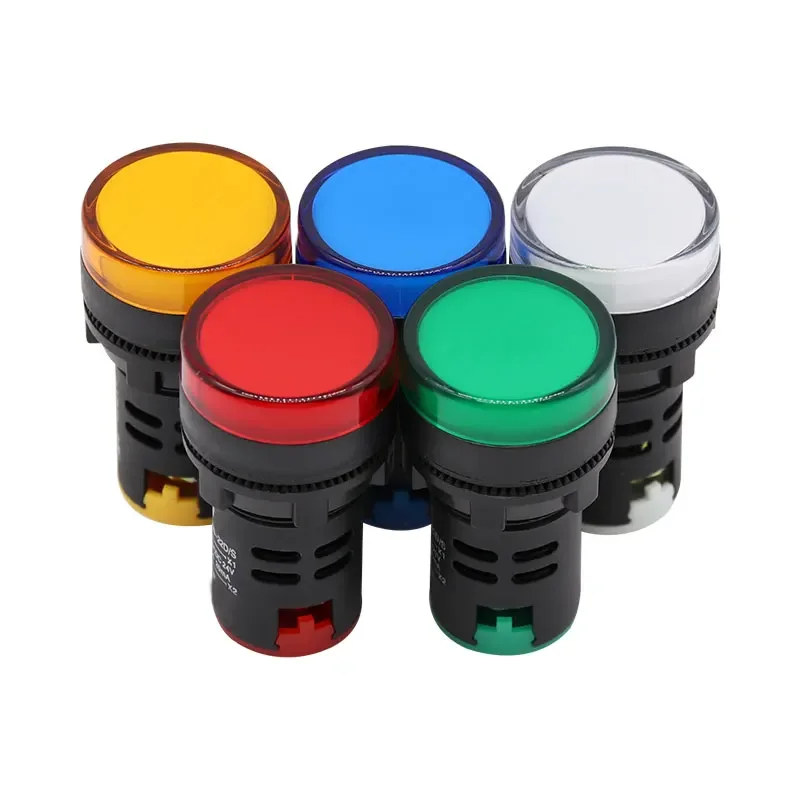 5 ピース/ロットホット販売 22 ミリメートル穴 12 V 24 V 110 V 220 V 380 V CE 5 色間隔パネルマウント LED 電源インジケータパイロット信号光ランプ