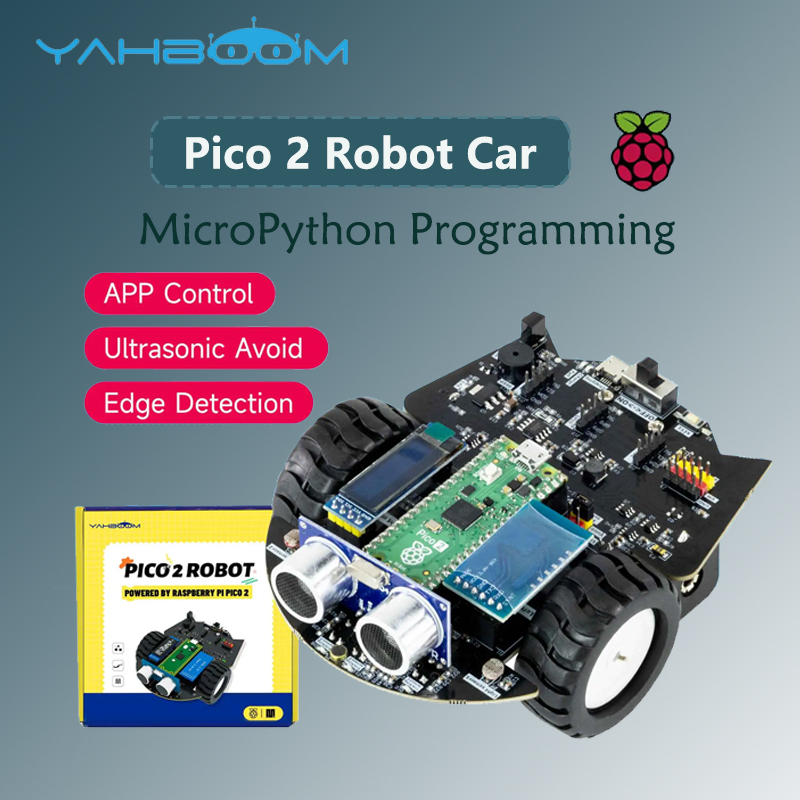 Yahboom ラズベリーパイ ピコ 2 ロボットカーキット DIY 電子コーディングロボットキットサポート MicroPython プログラミングアプリ赤外線制御