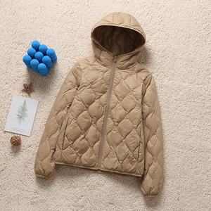 女款超轻菱格白鸭夹克休闲冬季连帽显瘦显瘦轻便保暖可定制