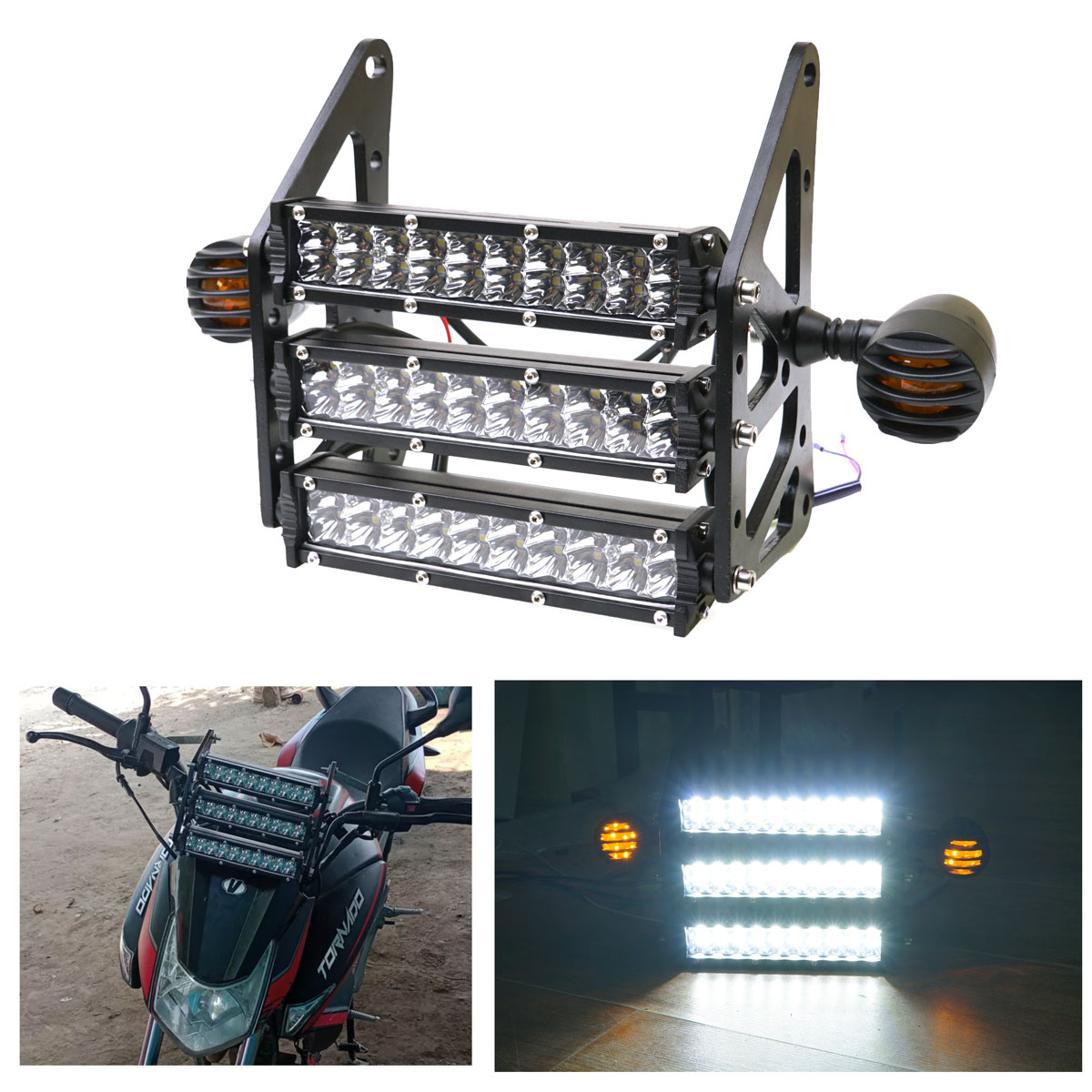 12V 60 ワットオートバイ Led ヘッドライトフロントフォークライト IP67 防水ヘッドランプターンシグナルランプホンダ Grom MSX125 2013 - 2016