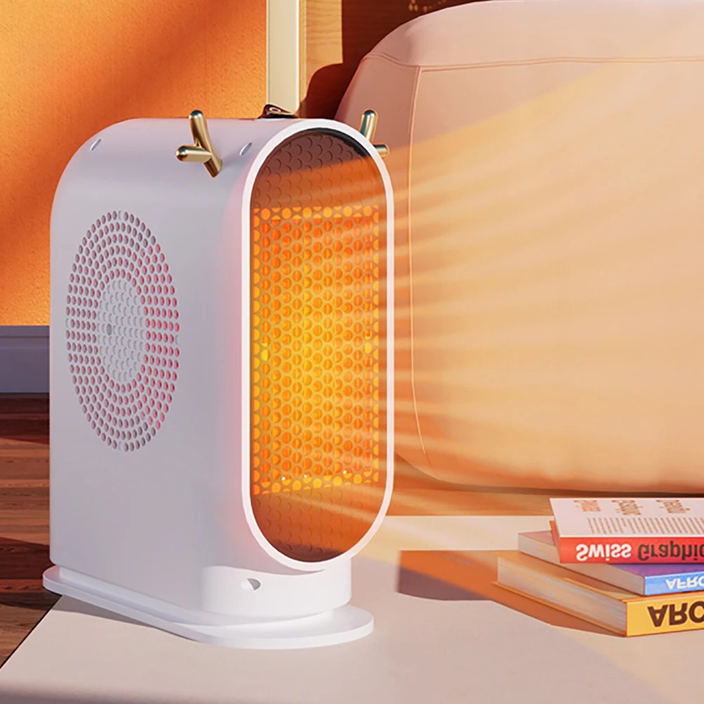 デスクトップ電気ヒーター 500 ワットポータブル家庭用電気ヒーターインテリジェントサーモスタットファン冬電気ヒーター加熱ツール