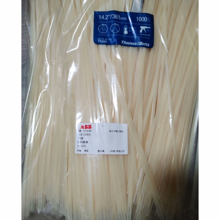 TY28M 10131307 Brand New Original, Ty-Rap, Nylon Cable Tie with Steel Teeth, Width 4.83mm, Length 360mm, 1000pcs Per Pack