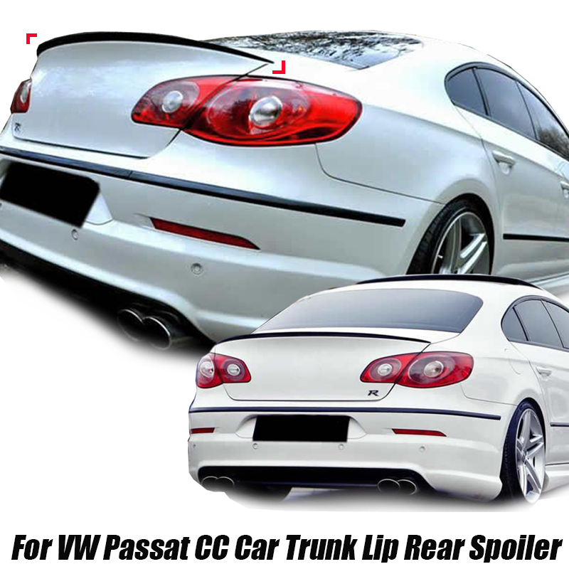 フォルクスワーゲン VW アクセサリーパサート CC 2009-2012 車のトランクリップリアスポイラートランクリッドグロスブラック軟質プラスチックウイングリップ