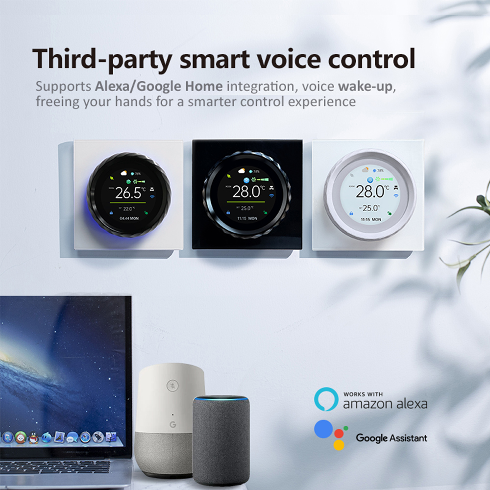 BAC-2007ELW Tuya スマート サーモスタット タッチ スクリーン 室温コントローラー WiFi リモコン Alexa Google ホーム AC 220V