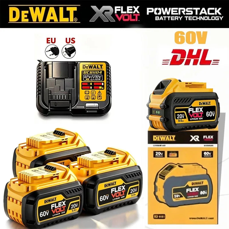 本 DEWALT バッテリー XR 20V 6Ah 5Ah 2Ah 60V 9Ah Flexvolt バッテリー DCB184 DCB609 DCB206 Dewalt 充電式ツールバッテリー