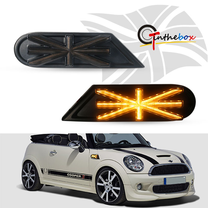 Gtinthebox サイドマーカーランプアンバー LED ライト MKII ミニクーパー R55 R56 R57 R58 R59 ダイナミック点滅ターンシグナル LED ライト