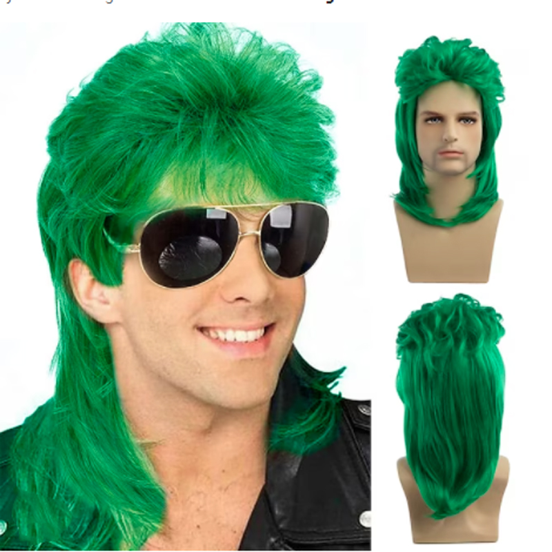 HAIRJOY Salcks メンズボラかつら人工毛カーリー 70 年代 80 年代レトロコスプレ衣装ウィッグロッカーディスコファンシーショーウィッグ