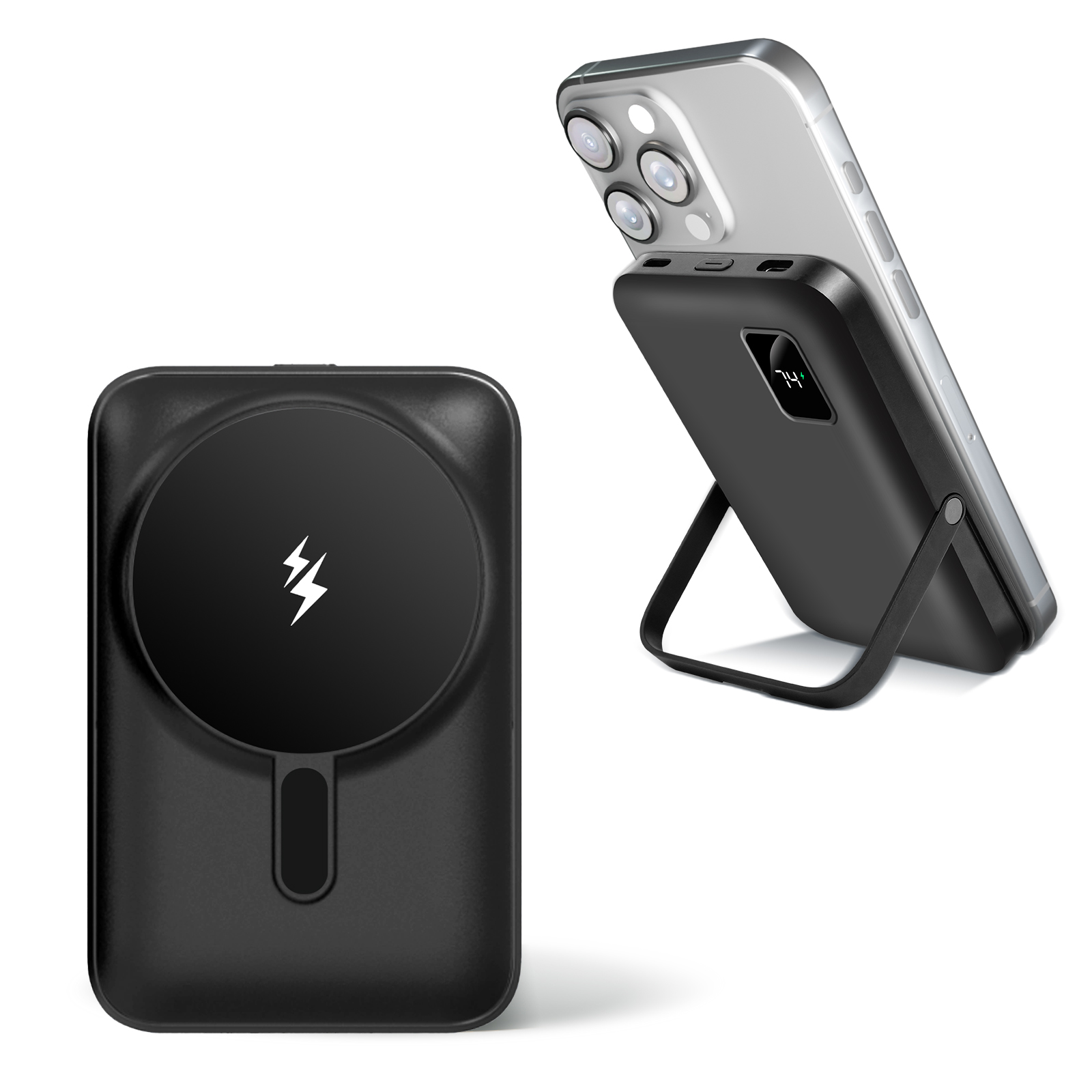 磁気パワーバンク 10000mAh ワイヤレス充電器 20W 高速充電ポータブル外部バッテリーパック iPhone 15/14/13/12 シリーズ用