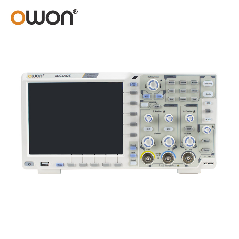 OWON XDS3202E 8 ビットデュアルチャネルデジタルオシロスコープ 200MHz 1GS/s 40M レコード長 56,000 wfms/s 8 インチ 2 1 外部オプション
