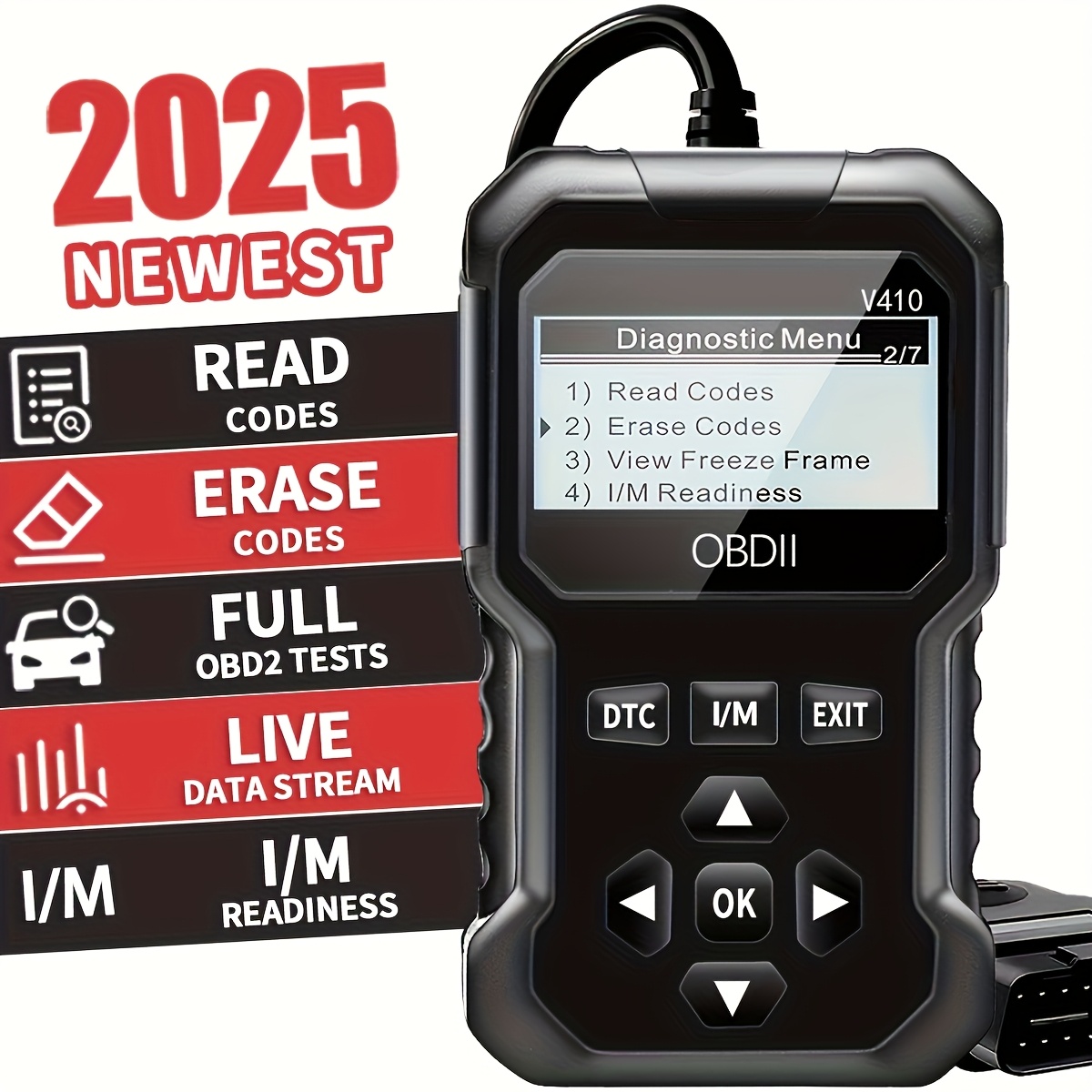 高度なObd IIスキャナー、自動車エンジン故障コードリーダー、缶診断ツール、1996年以降のObd2プロトコル車両からのエラーコードの読み取りとクリアに適しています