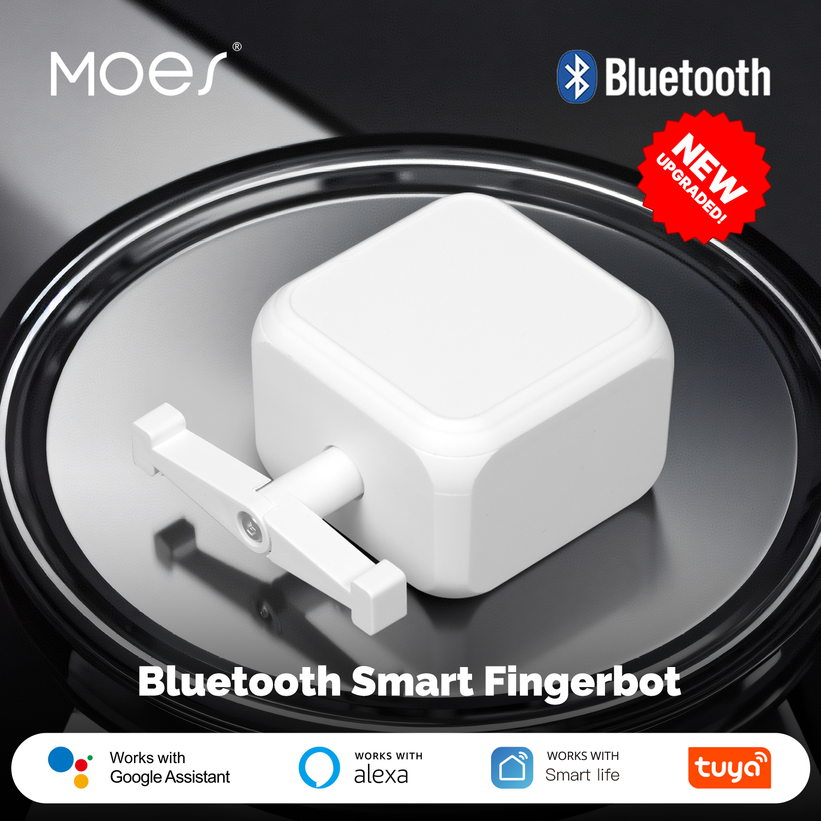 MOES Tuya スマート Bluetooth フィンガー ロボット ワープ スイッチ ボタン キー Alexa、Google アシスタントによる音声制御付きスマート ライフ アプリ