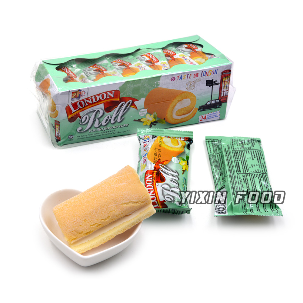 ホット販売東南アジアロンドンロールケーキスイスロールバニラロールケーキ