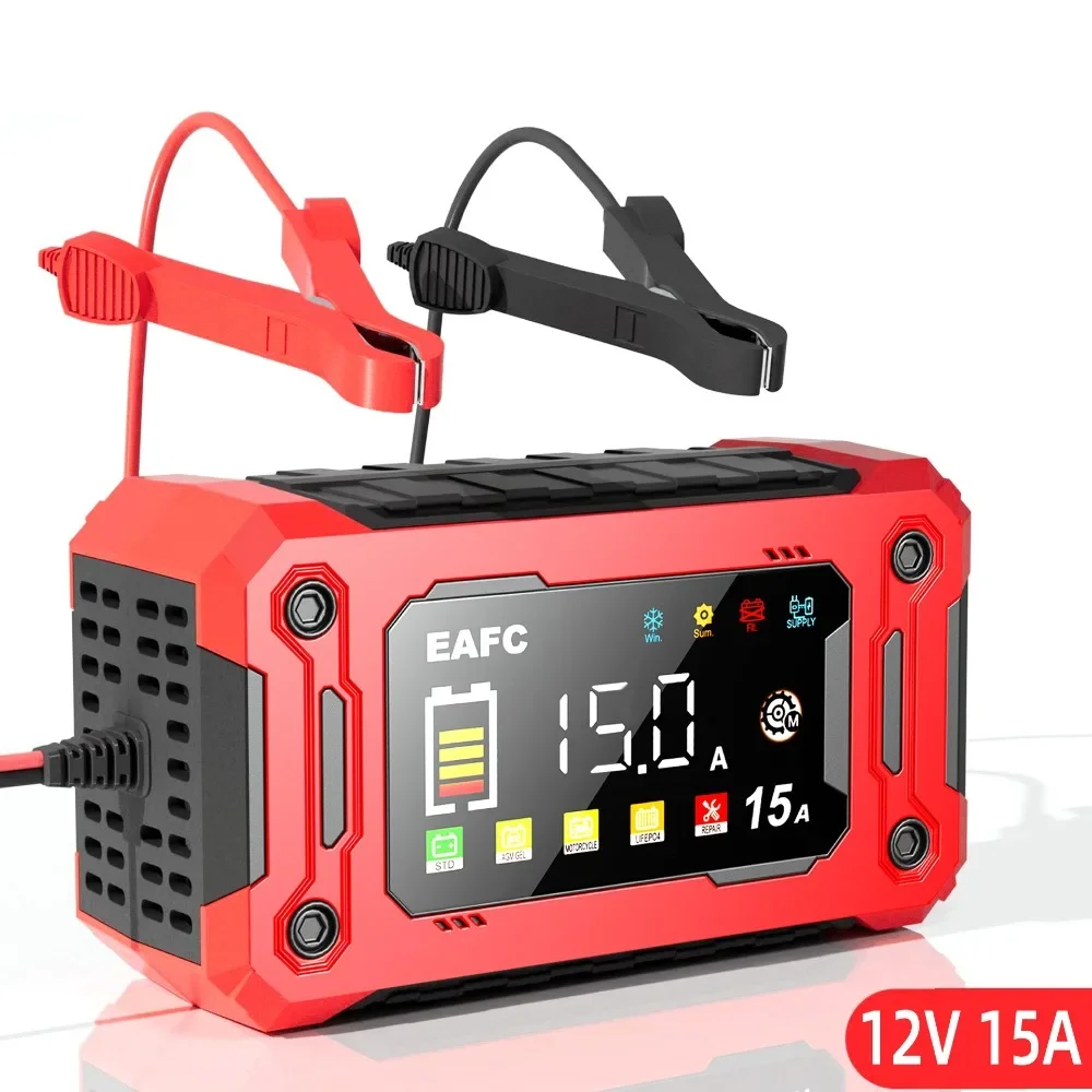 12V15A 車スマートパルス修理充電器は車、オートバイ、ボート、AGM、GEL、WET 鉛蓄電池に適しています