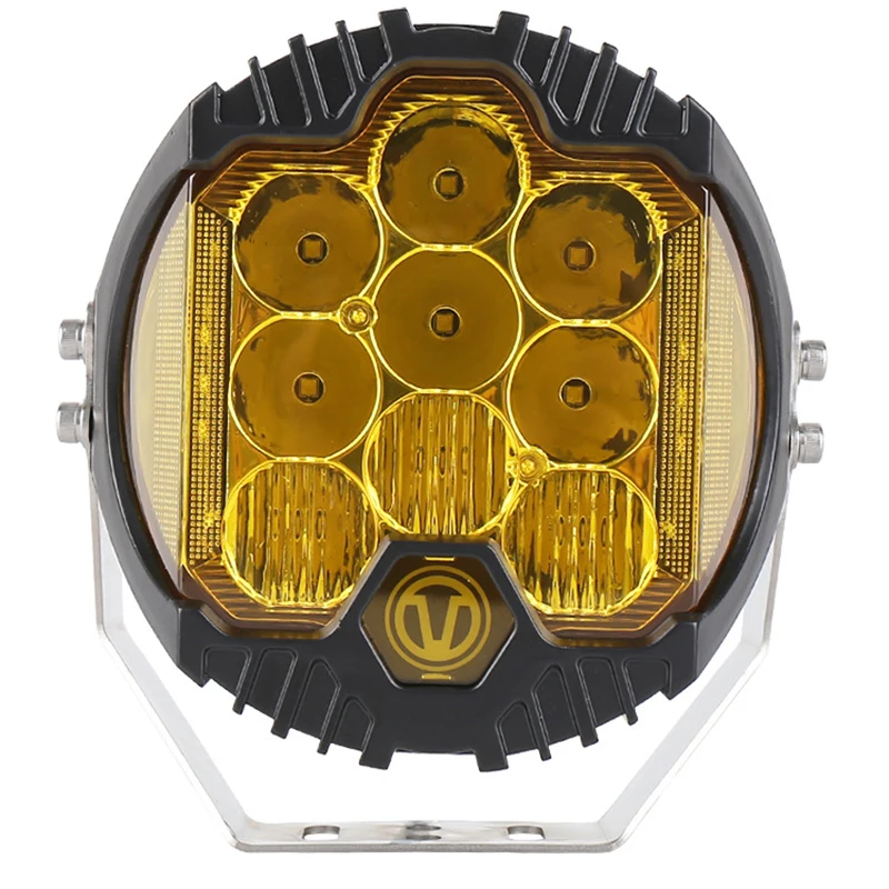 2024 LED 三面発光作業ランプフォグドライビングライト 5 インチ 90 ワット 6500 k 白黄色オフロードスポットライト 4x4 SUV