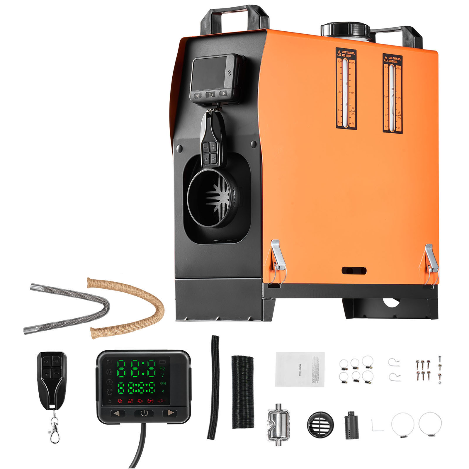 SucceBuy 8KW ディーゼルエアヒーター DC12-24V パーキングヒーター リモコン付き デジタルディスプレイ 低ノイズ音声アナウンス RV用