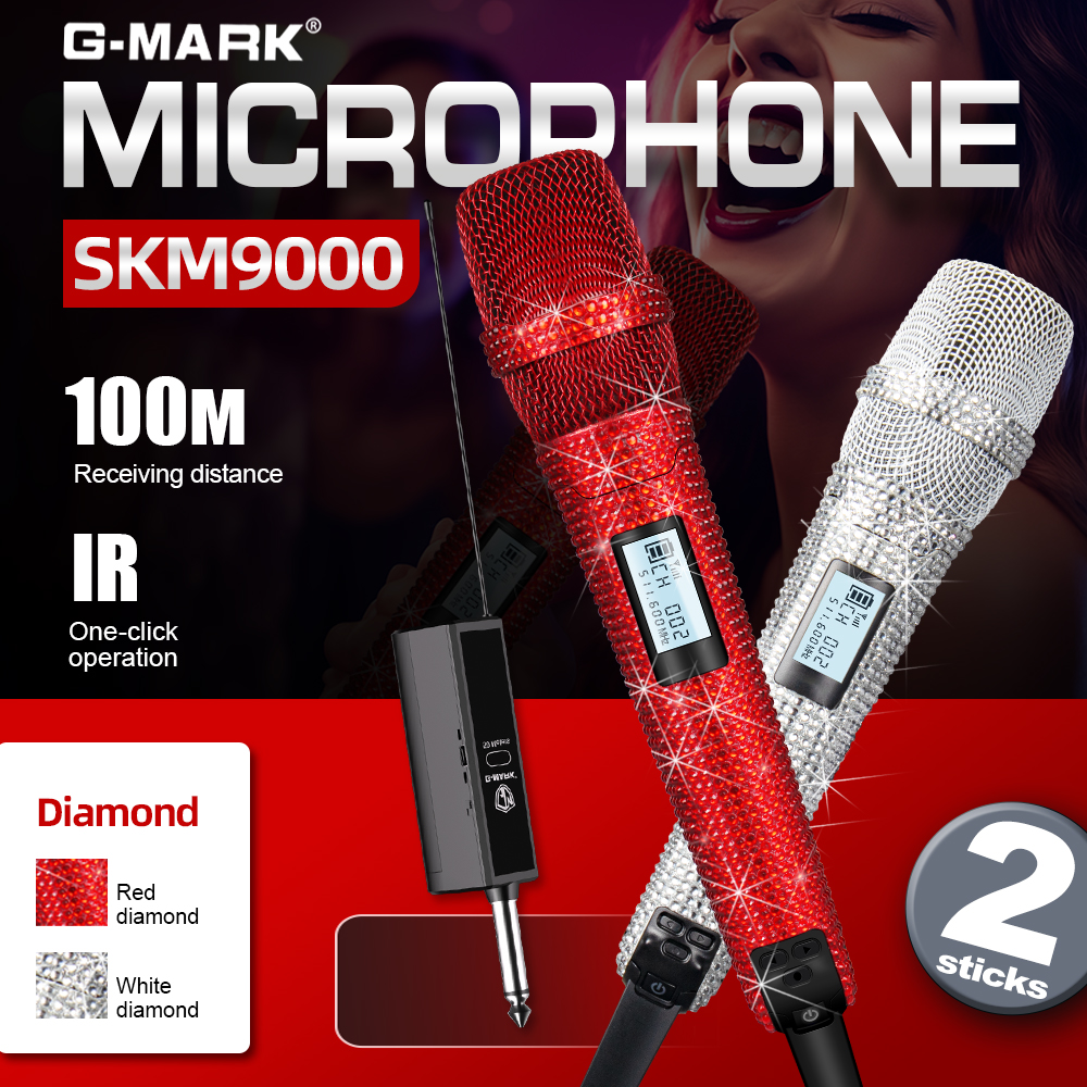 ダイヤモンドワイヤレスマイク G-MARK SKM9000 ハンドヘルドマイクコンサートパーティー学校教育結婚式安定したオーディオ伝送