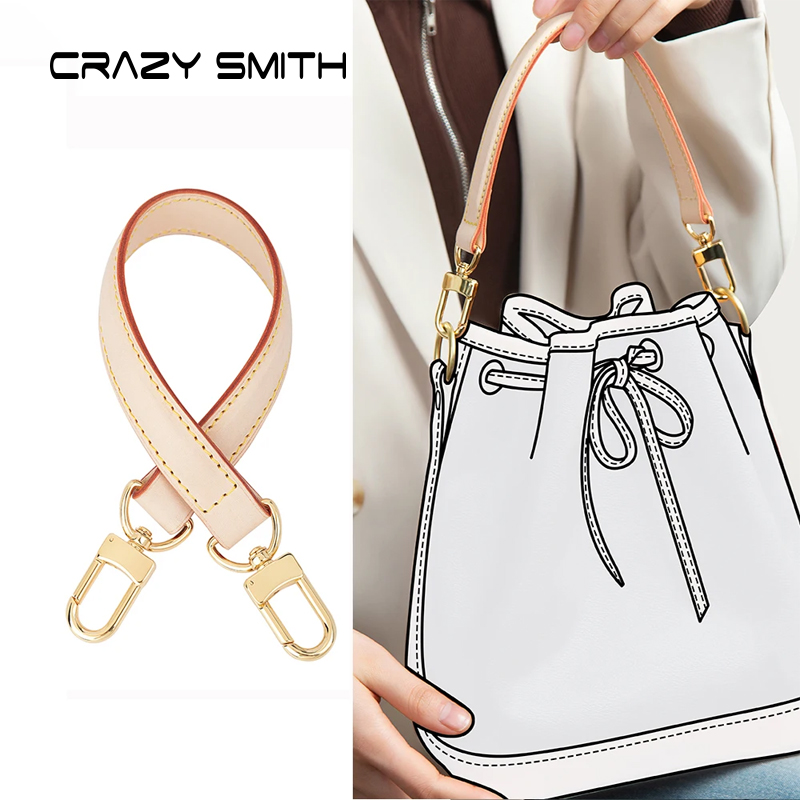 CRAZYSMITH 革バッグストラップ LV ノエハンドルストラップ 100% グニーハンドバッグクロスボディ 37 センチメートルショートショルダーベルトバッグアクセサリー