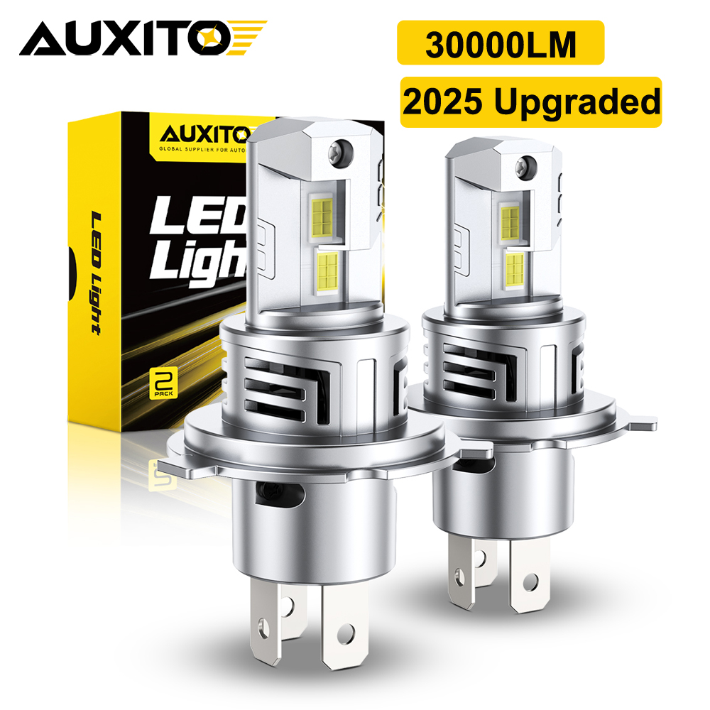 AUXITO 30000LM H4 LED ライト電球 CANBUS 9003 HB2 LED ヘッドライト ハイビームとロービーム ファン付き ワイヤレス 60W 車のヘッドランプ 12V 2 個