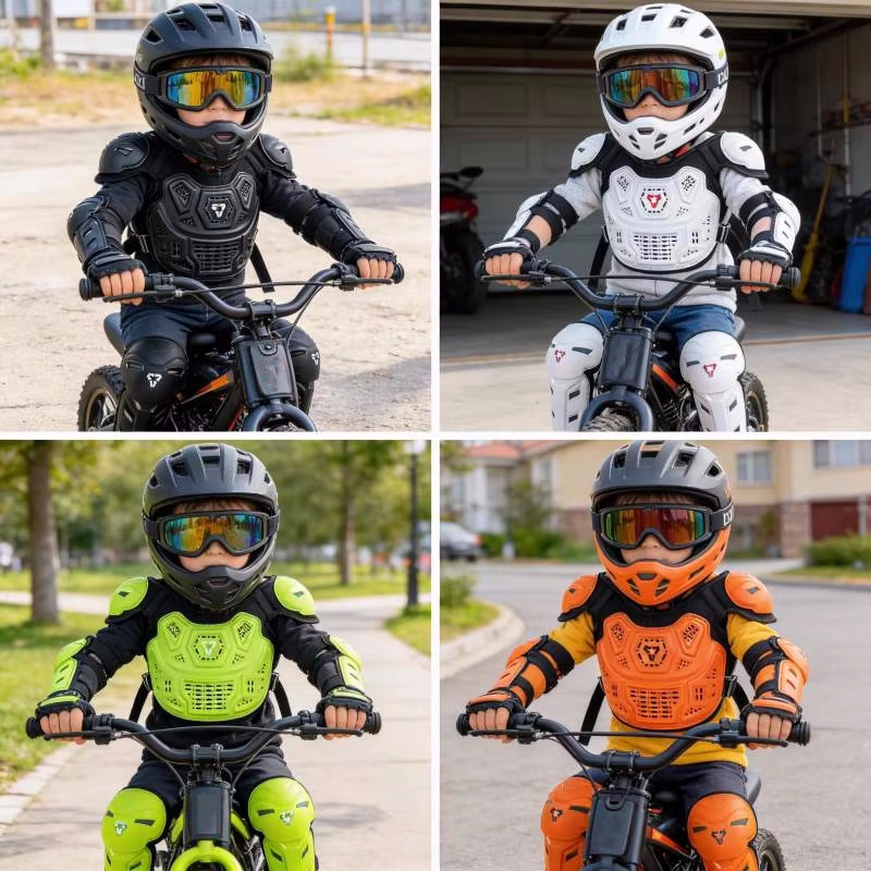 キッズバイク乗馬ボディアーマー/肘膝プロテクター子供モトクロスバックベスト胸オフロードモトサイクリング保護具