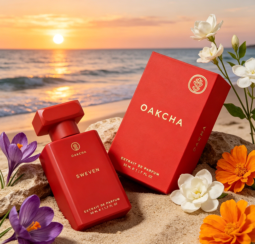 OAKCHA SWEVEN 中性香水スプレー、小型で持ち運びに便利、木製の琥珀色、香りが持続します。