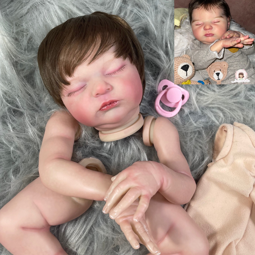 20 インチ塗装済みリボーン人形キットローラ植毛リアルな 3D 塗装肌目に見える静脈手作りビニール型