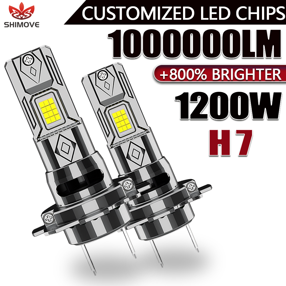 H7 LED ヘッドライト CANBUS エラーフリーライト車用 1000000LM 1200W 超高輝度ターボ自動電球カスタマイズ LED チップランプ 12V 24V