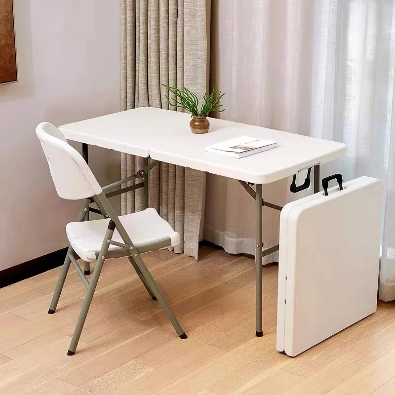 ポータブル軽量金属折りたたみ HDPE 屋外長方形ピクニックテーブル中庭キャンプテーブル Basse De Jardin
