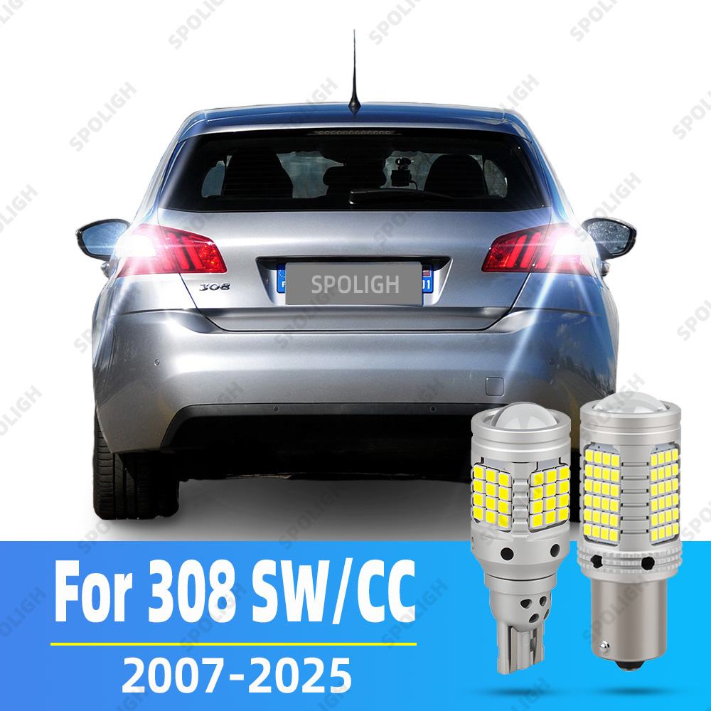2x LED リバースライトプジョー 308 SW I II 1 2 CC アクセサリー 2007-2021 2014 2015 2016 2017 2018 2019 2020 バックアップバックアップランプ
