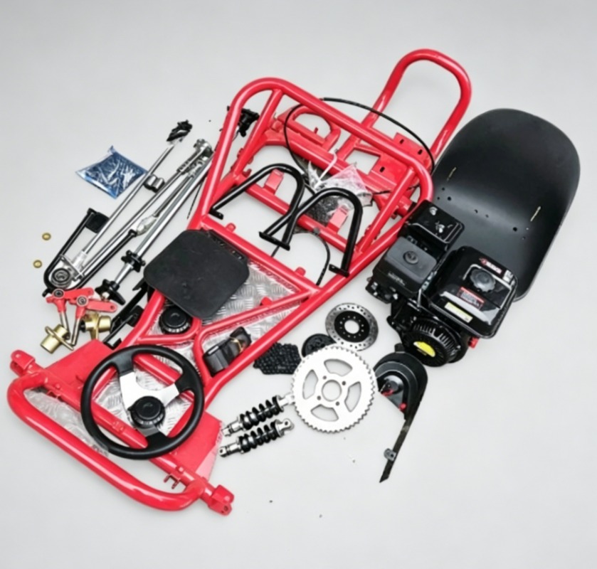 168CC ゴーカート フレームキット 4 タイヤ付き ドリフトカート ローリング シャーシ 4 ストローク エンジン DIY オフロード バギー用