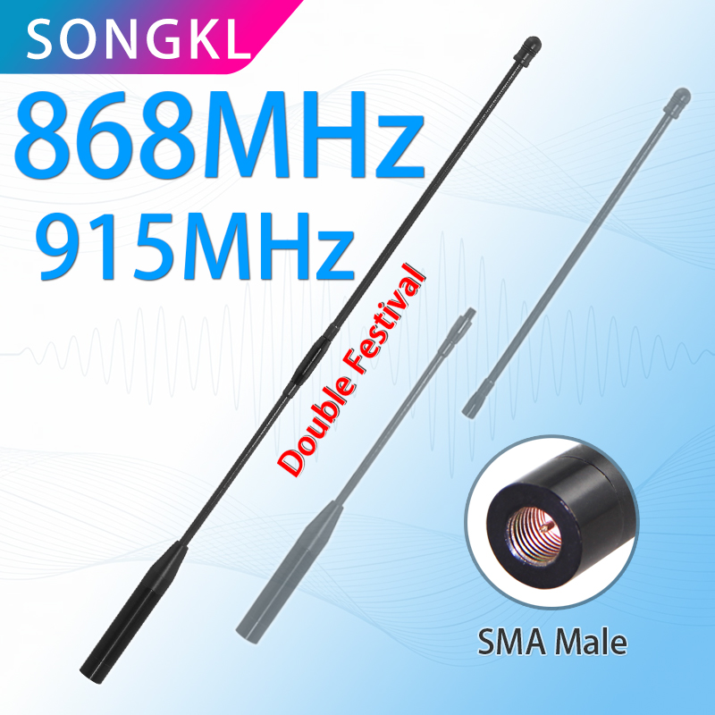 1 個 915MHZ 高効率全方向 LoRa WAN ホイップアンテナ 863-870MHz ソフトアンテナ 868MHz 869mhz 902-928 40CM SMA オス