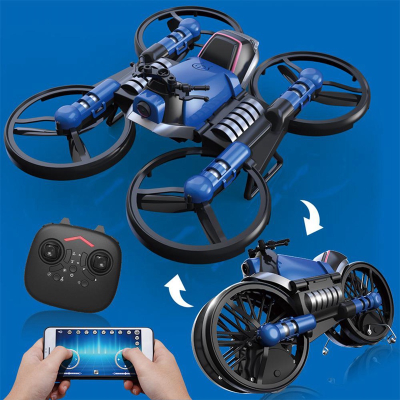 2.4 グラム折りたたみ 2in1 RC ドローン変形オートバイ 650ma バッテリー航空写真クワッドコプター陸空モデル電動おもちゃ