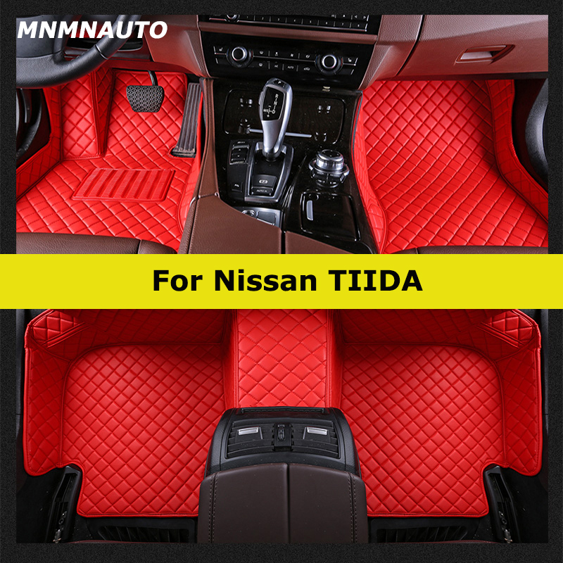 MNMNAUTO カスタム車のフロアマット日産ティーダ自動車カーペット Foot Coche Accessorie