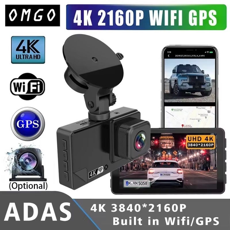 4K 2160P ダッシュカム ADAS 車 DVR カメラ BSD WIFI GPS デュアルレンズミニビデオドライブレコーダーダッシュカムレジストラブラックボックスナイトビジョン
