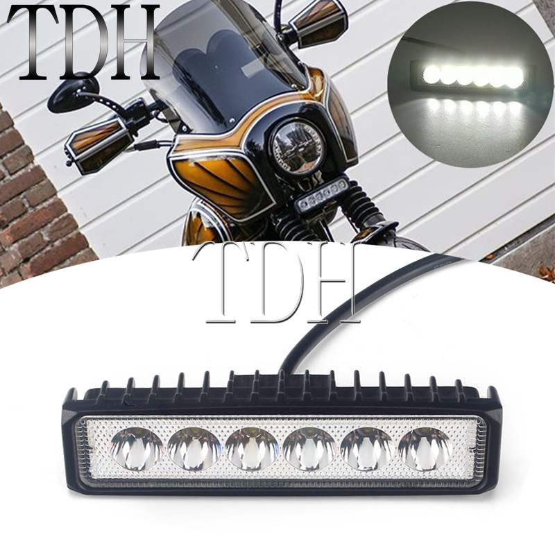 ハーレーソフテイルダイナスポーツスターカフェレーサークラブスタイル 6 "LED ライトバーフロントヘッドライト補助フォグスポットライトオートバイ