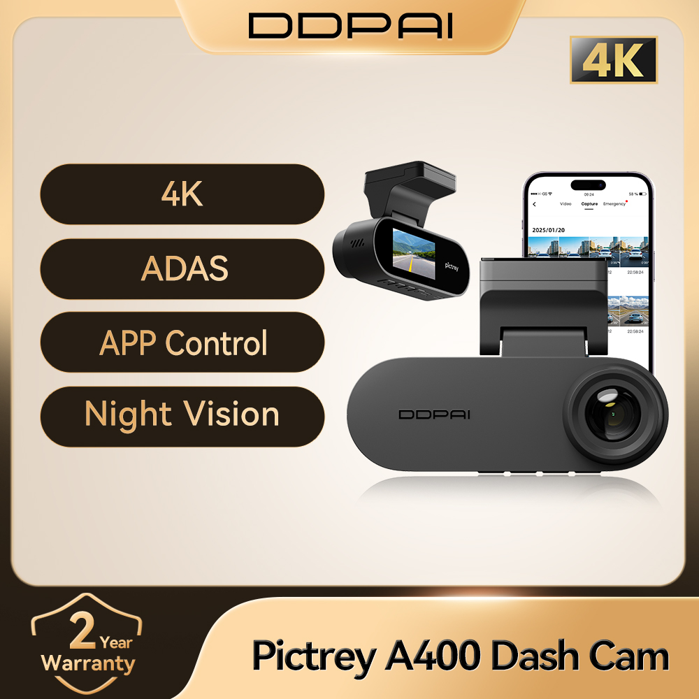 Pictrey A400 4K ダッシュカメラ WiFi ADAS ナイトビジョン 1.9 インチ IPS スクリーンサポート 24 時間駐車モニター