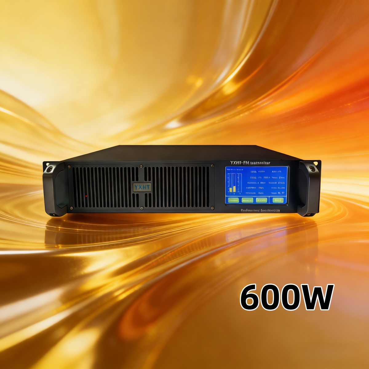 600W FM Transmitter FCC/ISO Approved, Stable Performance, for School/Industrial/Factory Dispatch, Power On-Off Menu, Low Noise