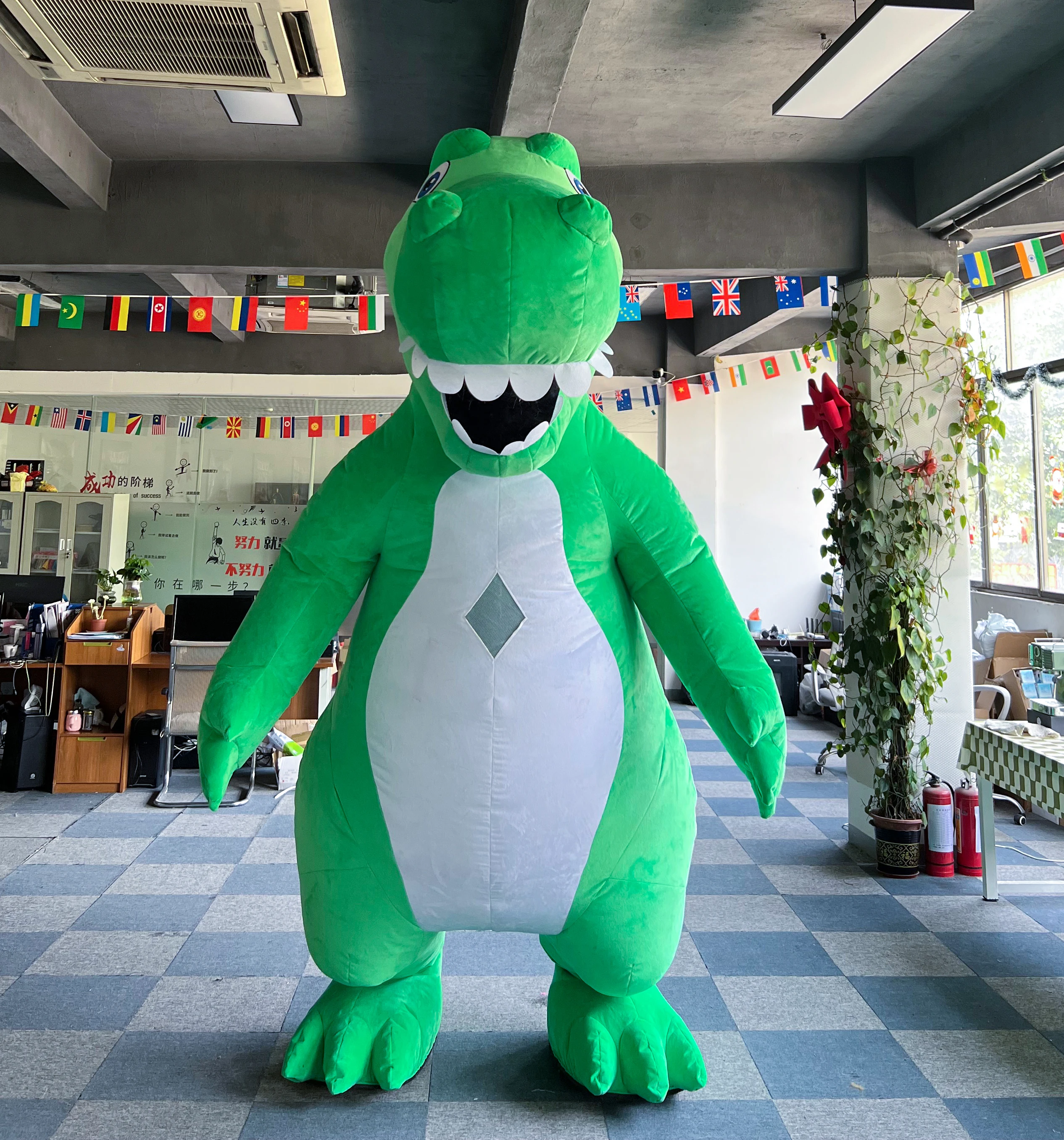 Unisex Plush Inflatable Dinosaur Costume  Mascot Adults Cheap Promotion  Party Animal Theme Without Battery